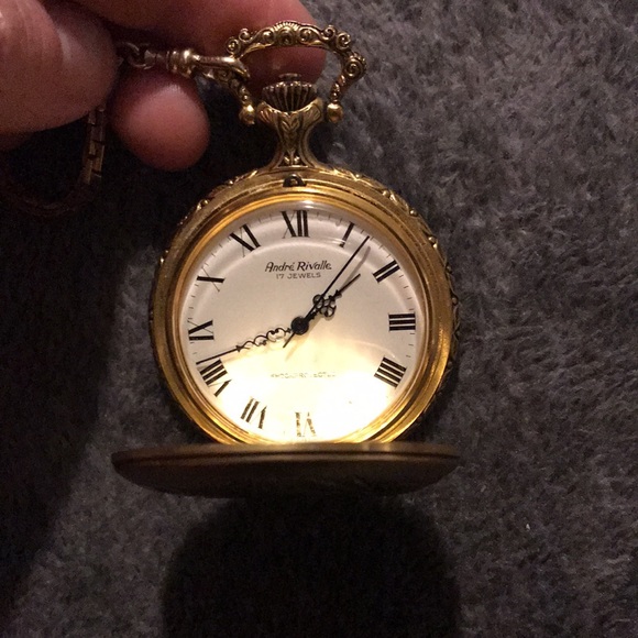 Andre Rivalle 17 Jewels Swiss Made Mechanical Wind Up Pocket Watch. - Picture 4 of 4